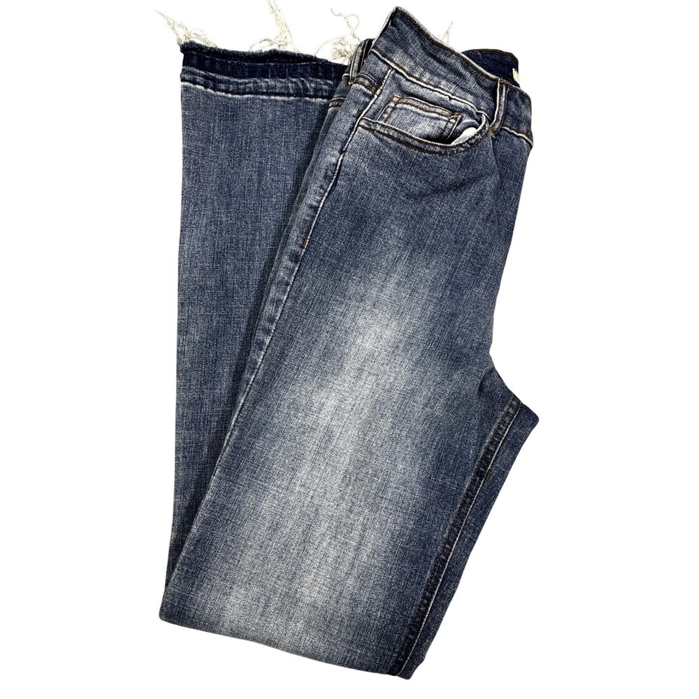 GB Denim Women's Size 5 Flare Jeans Button Fly‎ High Rise Distressed